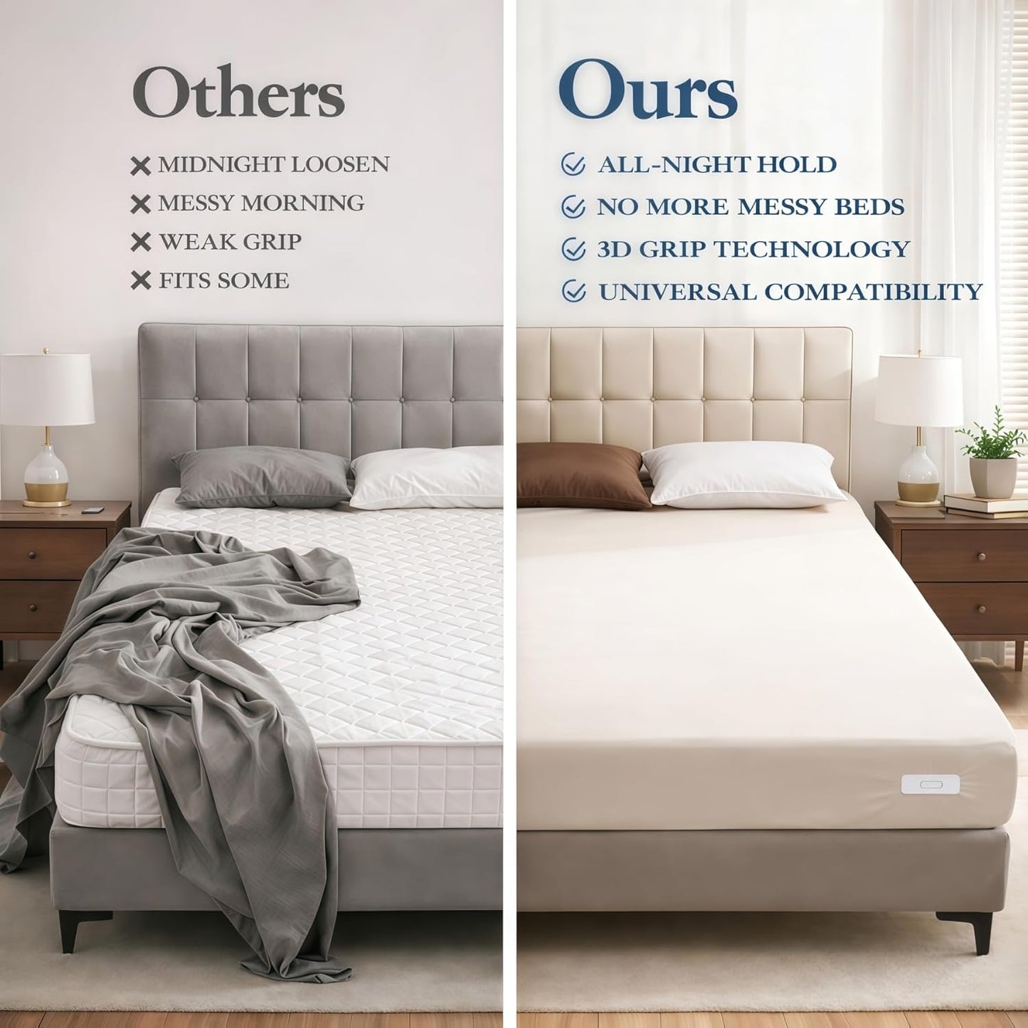 The Original Patented Fitted Sheet Holders - 4 Bed Sheet Grippers 10 Sheet Locks (8 + 2 Spares) Bed Sheet Holders For Corners, Clips, No Metal Corner Sheet Grippers Easily Say Goodbye To Loose Sheets