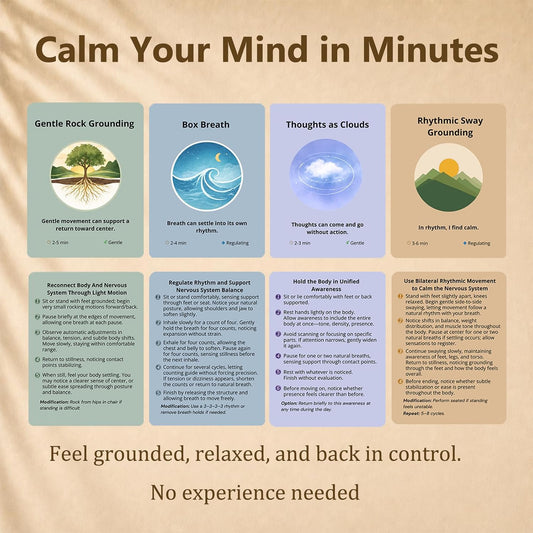 Somatic Therapy Cards - Nervous System Regulation Tools Gentle Practices for Calm and Balance, Grounding, Breathwork, Mindfulness, Gentle Movement
