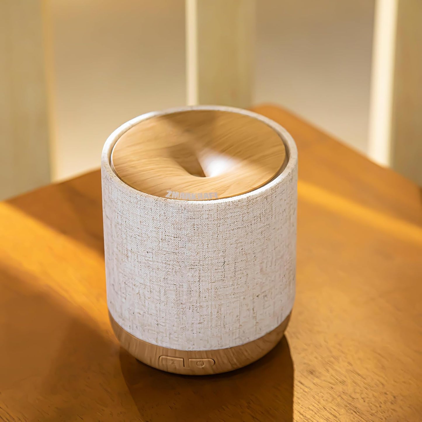 Essential Oil Diffuser with Fabric Cover and Night Lamp | 200ml, Quiet, Ultrasonic Scent Diffusing & Humidifying, Auto Shut-Off, Ambient Lighting, Candle Light Mode