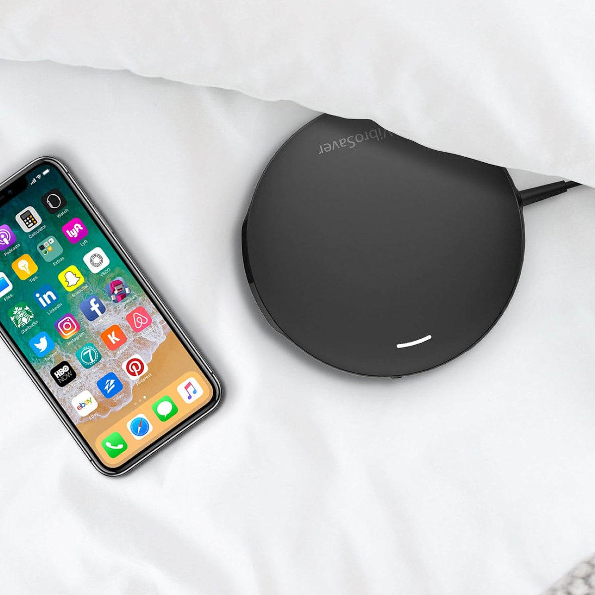 SmartShaker VibroSaver Extremely Strong Vibration Bed Shaker Smart Wi-Fi Alarm Clock with Multiple Alarm & Vibration Settings, Immediate Remote Vibration & Voice Control; For Heavy Sleepers