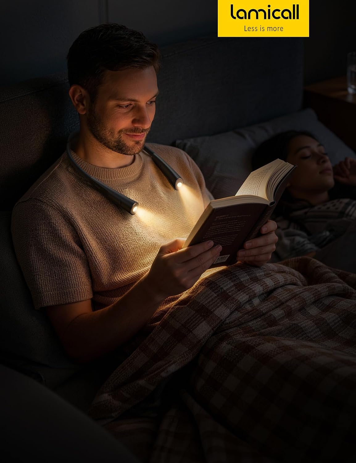 Lamicall 3.4oz Ultra-Light Book Light for Neck with 70 Hours Runtime