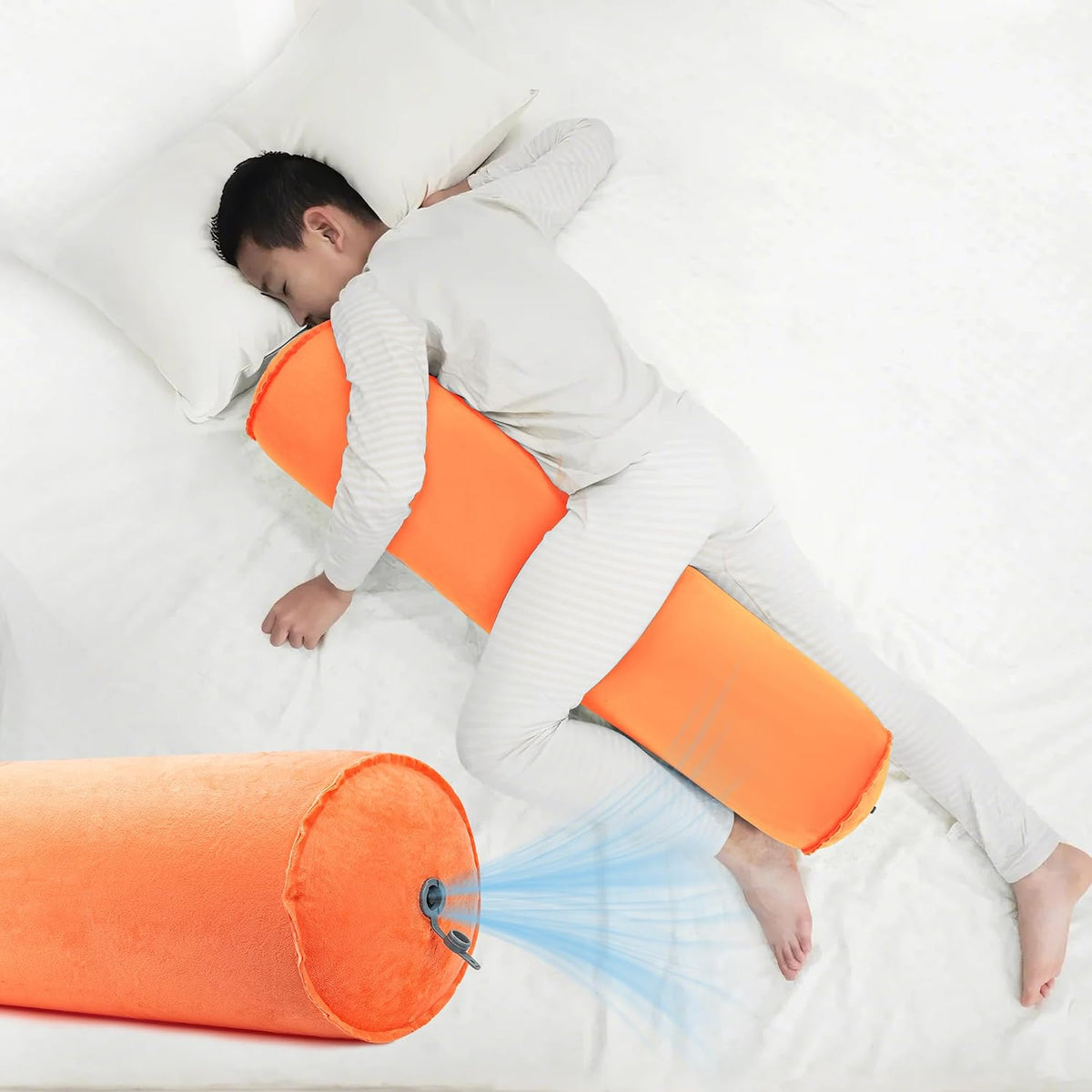 ONTYZZ Inflatable Round Neck Pillow Cervical Roll Pillow, 4.9 * 14.96 inch