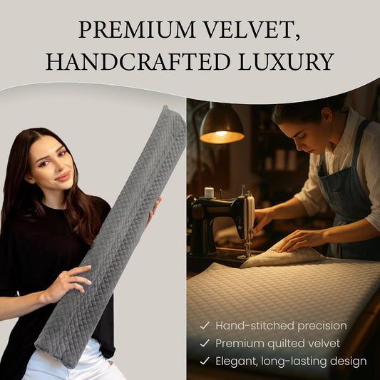 Ciieyuo Premium Velvet Under Door Draft Stopper, Adjustable 30-36 Inches | Door Air Draft Stopper, Easy-to-Install Under Door Gap Filler, Blocks Noise, Cold Air, Light, Dust, and Drafts