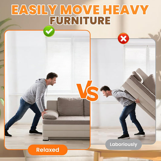 Furniture Sliders for Carpet 24PCS, 3 1/2" | Heavy Duty Furniture Movers Pads, Sliders for Furniture on Carpet, Reusable Furniture Moving Sliders for Easy Glide