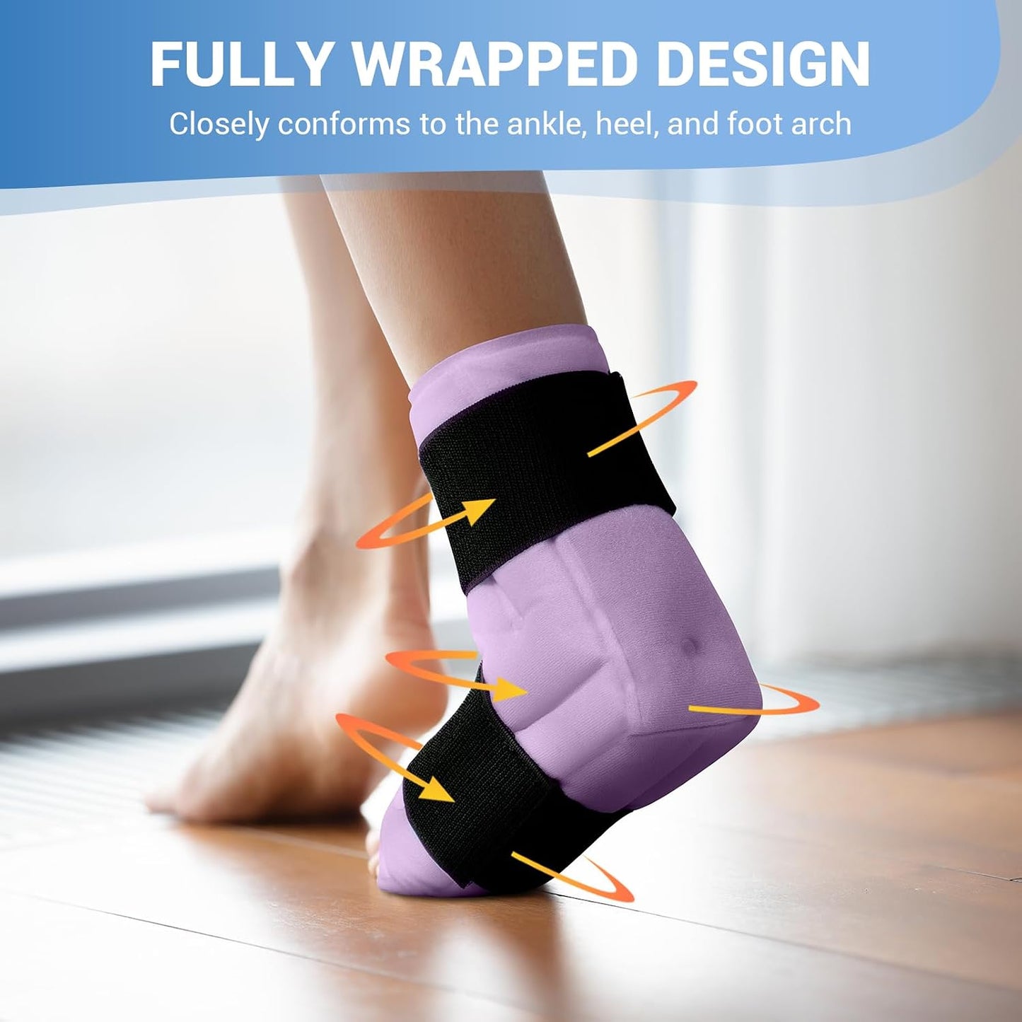 Comfytemp Ankle Foot Ice Pack Wrap for Plantar Fasciitis Relief, Heel Pain | FSA Eligible HSA, Gel Ice Hot Bag for Injury Reusable Gift for Swelling, Achilles Tendonitis, Sprain, Women Men Gift, 1 Pack