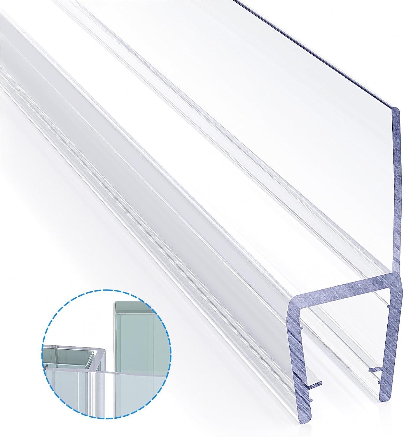Delamu 3-Pack Shower Door Bottom Seal, 3/8''× 39'' Shower Door Sweep Strip | Shower Seal Strip for 3/8'' (10mm) Doors, Frameless Glass Shower Door Seal Strip Stop Shower Leaks and Create a Water Barrier