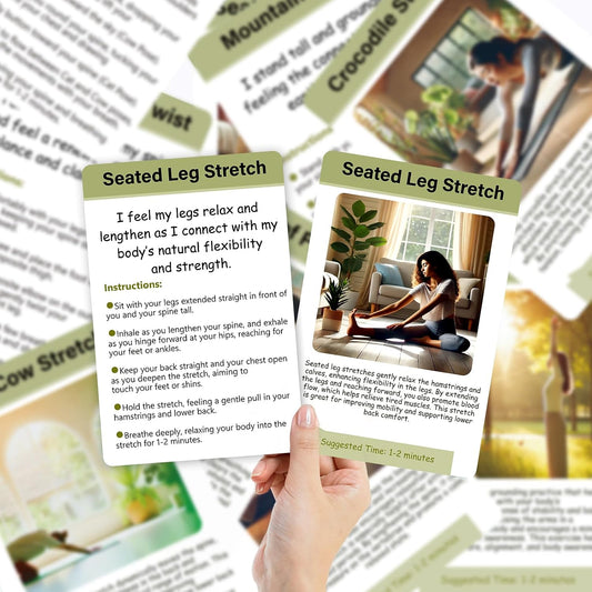 Somatic Therapy Exercise Cards - 40 Mindfulness Cards with Simple Practices, Coping Skills for Nervous System Regulation to Relieve Stress, Trauma Release and Reconnect with Your Body - 3.9”x5.9”