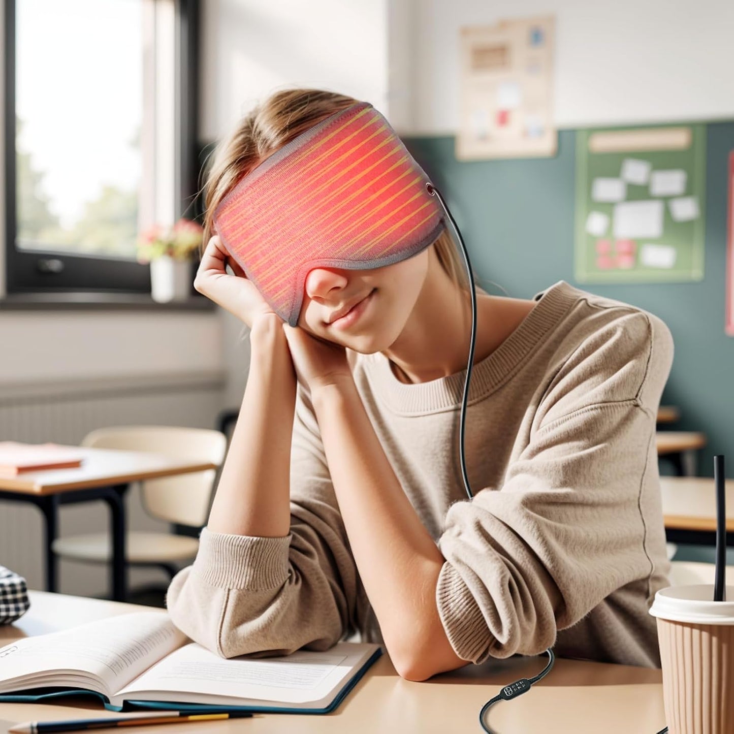 Comfytemp Heated Eye Mask for Dry Eyes, USB Wearable Eye Heating Pad | Sinus Headache Migraine Relief Mask, Warm Compress for Eyes with 3 Heat and Time Settings