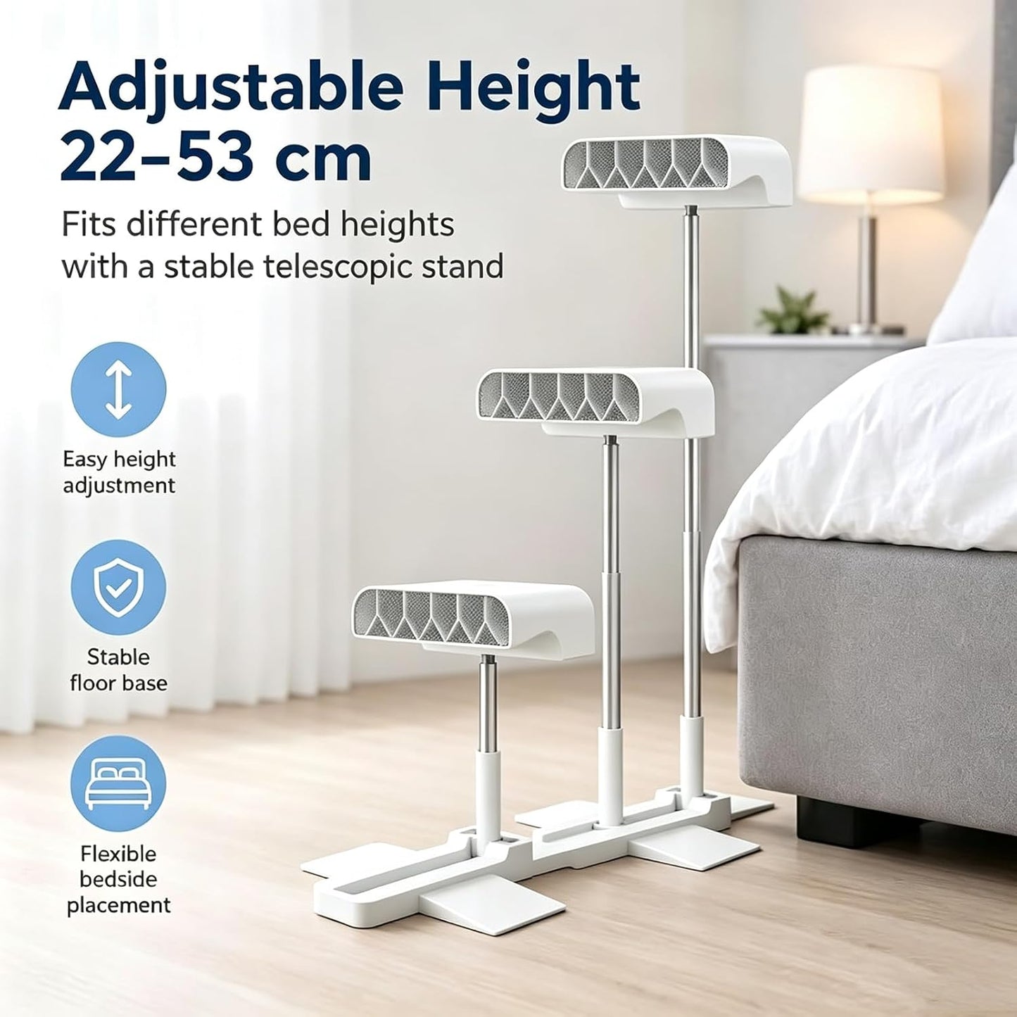 Bed Cooling Fan Under Sheets,Mattress Cooler Sleep Cooling System (white) | 5 Speeds Rechargeable Cooling Fan for Beds, Adjustable Height Mattress Fans for Under Blankets, Fits Most Mattress Heights