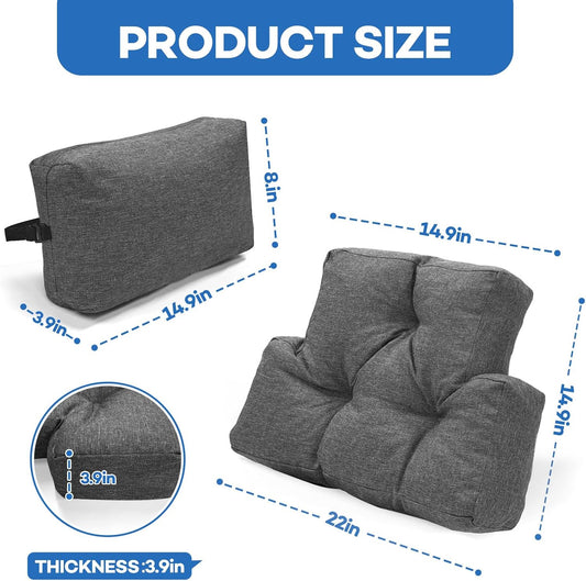 JZHLLA Recliner Neck and Lumbar Support, Shredded Foam Filling Back Rest Cushion with Adjustable Headrest for Pain Relief Lumbar Support Pillow for Recliner Office Chairs Sofa Couch