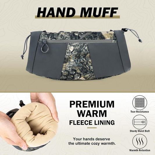 Hunting Hand Warmer Muff: Portable Fleece Waist Handwarmer Pouch Insulated Outdoor Gear Cold Weather for Camping, Hiking