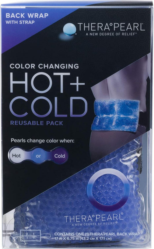 TheraPearl Color Changing Hot Cold Pack for Back, Reusable Back Wrap with Strap & Gel Beads, Best Ice Bag for Lower Back Pain Relief, Flexible Hot & Cold Compress for Swelling, Sports Injuries