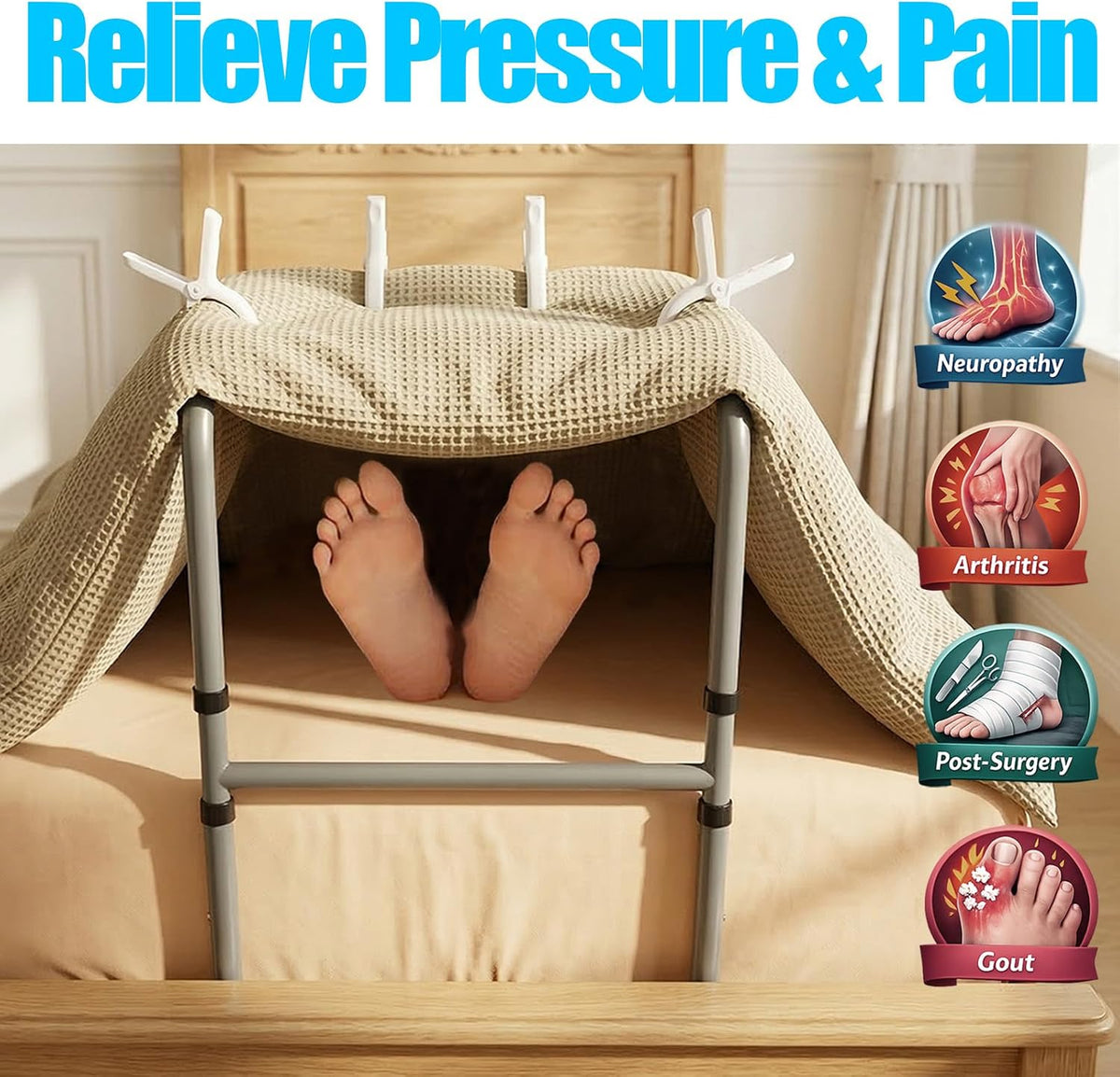 Adjustable Blanket Lifter for Feet