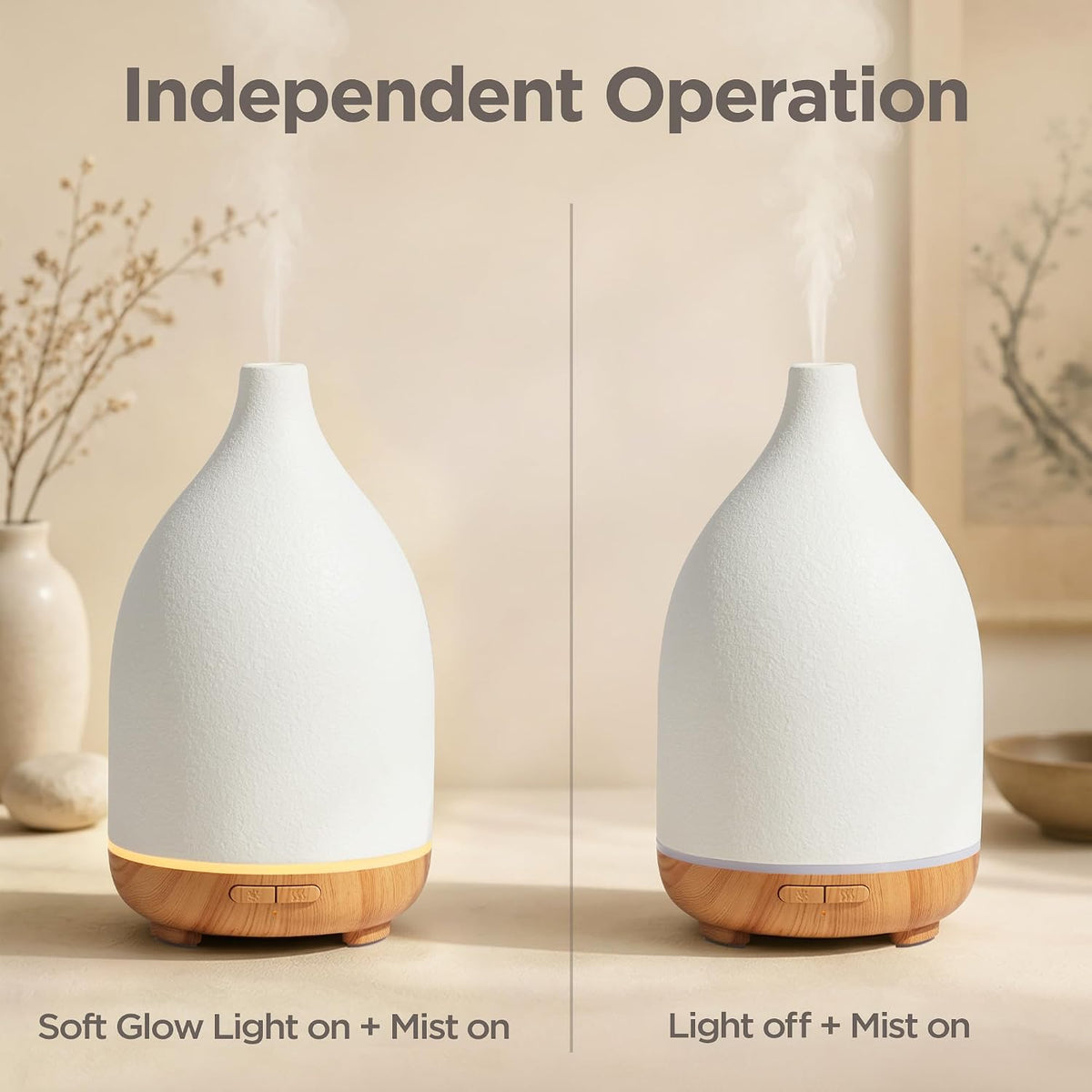 InnoGear 300ml Ceramic Essential Oil Diffuser, Diffusers for Home, Yellow
