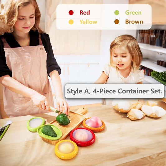 Avocado Saver & Onion Storage, 4Pcs Silicone Fresh Produce Holder | Keep avocados fresh! 4Pcs silicone holder for tomato, lemons, garlic & produce. Ideal fridge fruit vegetable containers.