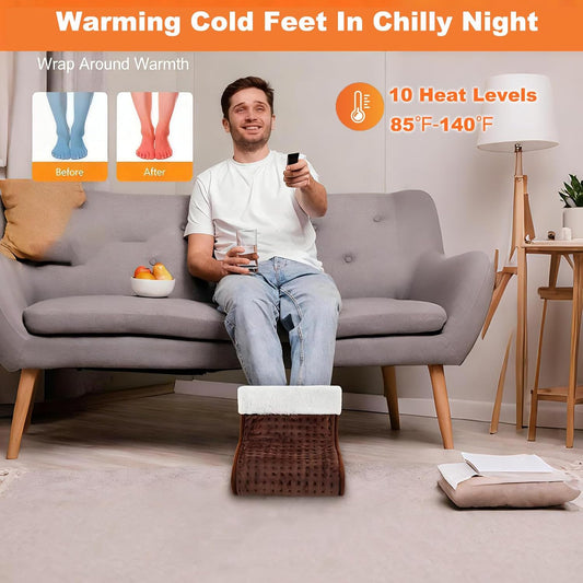 CYFIE Foot Warmer Under Desk - Electric Heating Pad for Women Men | Feet Warmers with 10 Heat & 3 Timer Settings, Auto Shut-Off, Washable Winter Gifts for Home Office