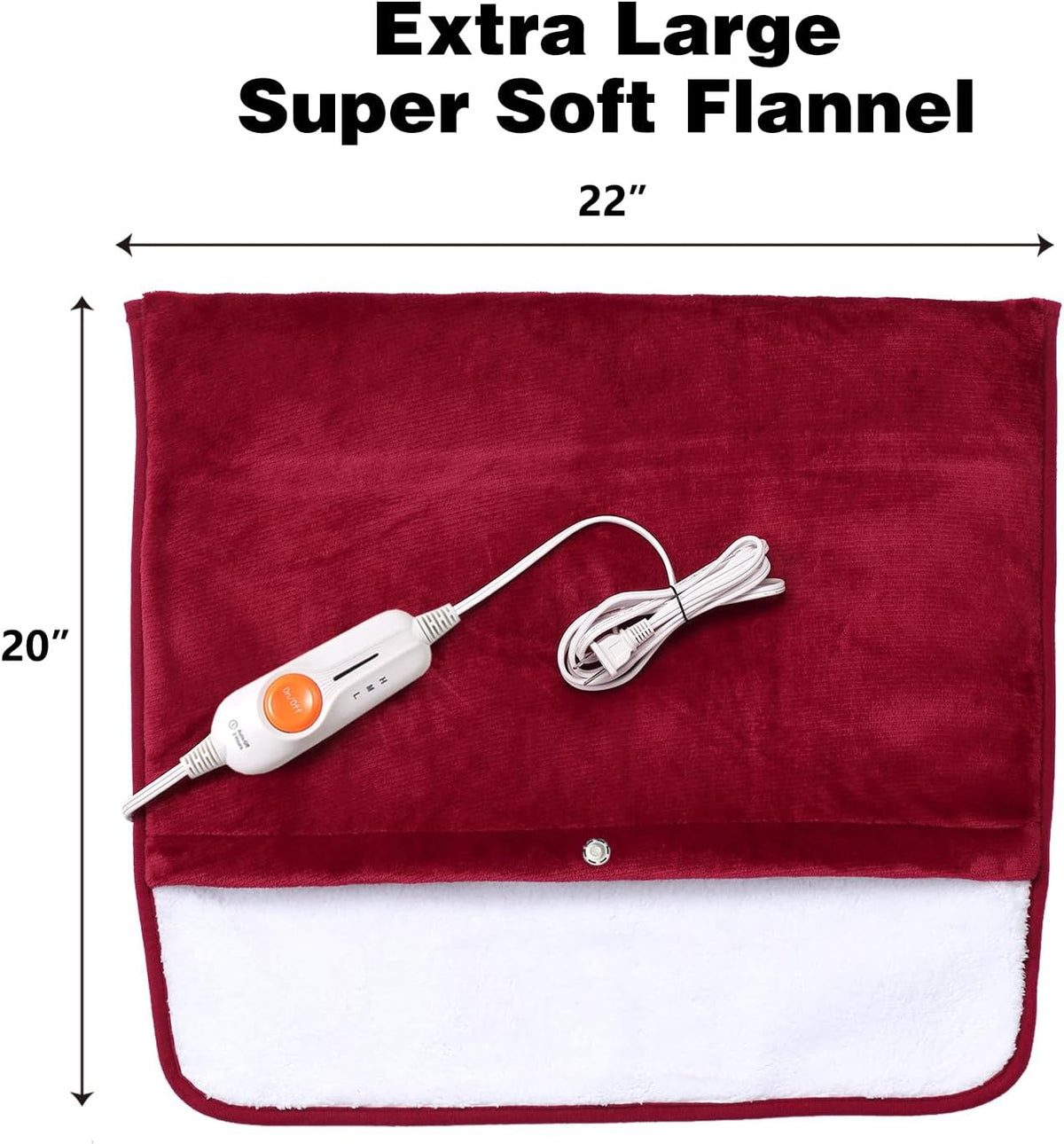 Gintao Electric Heated Foot Warmers for Feet,22"×20" Soft Foot Heating Pad