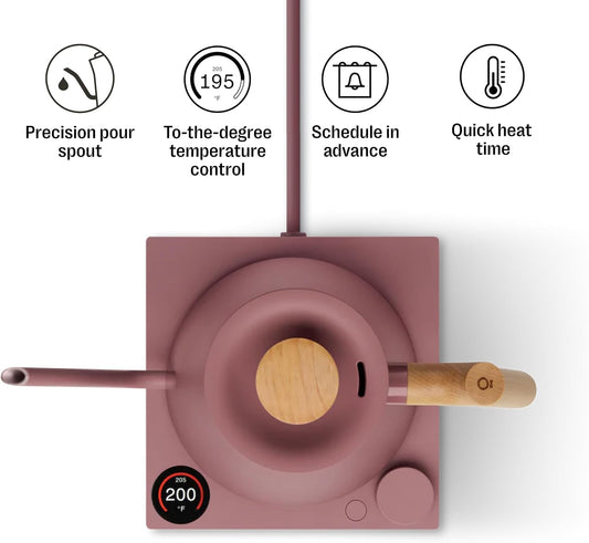 Fellow Stagg EKG Pro Gooseneck Electric Kettle, Brew Timer, 0.9 Liter | To-the-Degree Temp Control, Color LCD, Temp Hold, Stainless Steel, for Pour-Over Coffee & Tea, Quick Heating, Matte Black