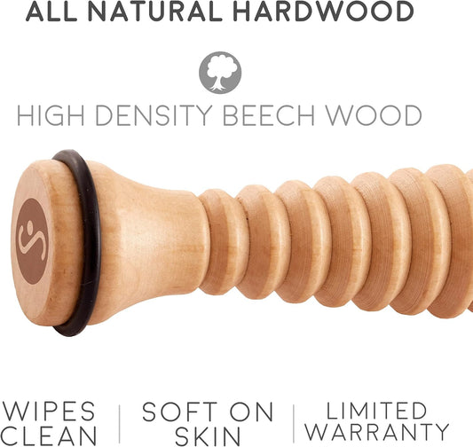 Body Back Wooden Foot Roller - Wood Therapy Massage Tool for Plain Relief