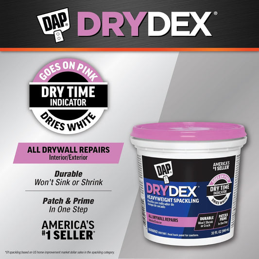 DAP DryDex Dry Time Indicator Spackling, Pink/White, 32 Oz (7079812330)