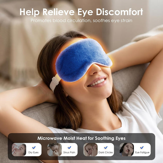 MORLIDEN Heated Eye Mask for Dry Eyes & Stye - Microwavable Warm Compress | For Blepharitis, Chalazion, MGD-Lightweight, No Heavy Pressure-Reusable Moist Heat Mask with Natural Flaxseed (Purple)