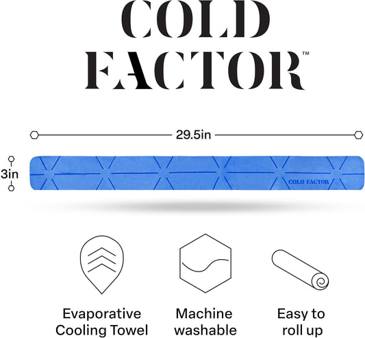 COLD FACTOR Instant PVA Cooling Towels, Cooling Neck Wraps, Blue