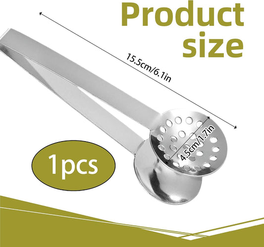 Premium Stainless Steel Tea Bag Squeezer Tongs, 6.1 Inch Length, Reusable Kitchen Tool for Hot Tea and Lemon