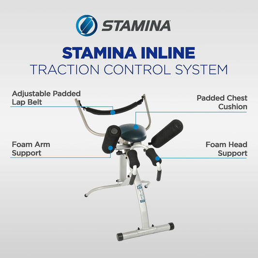 Stamina InLine Traction Control System, Spine Decompression Workout Machine | Back Pain Relief, Stretching and Exercise Equipment for Home and Gym Workouts, Portable Lower Body Fitness Stretcher