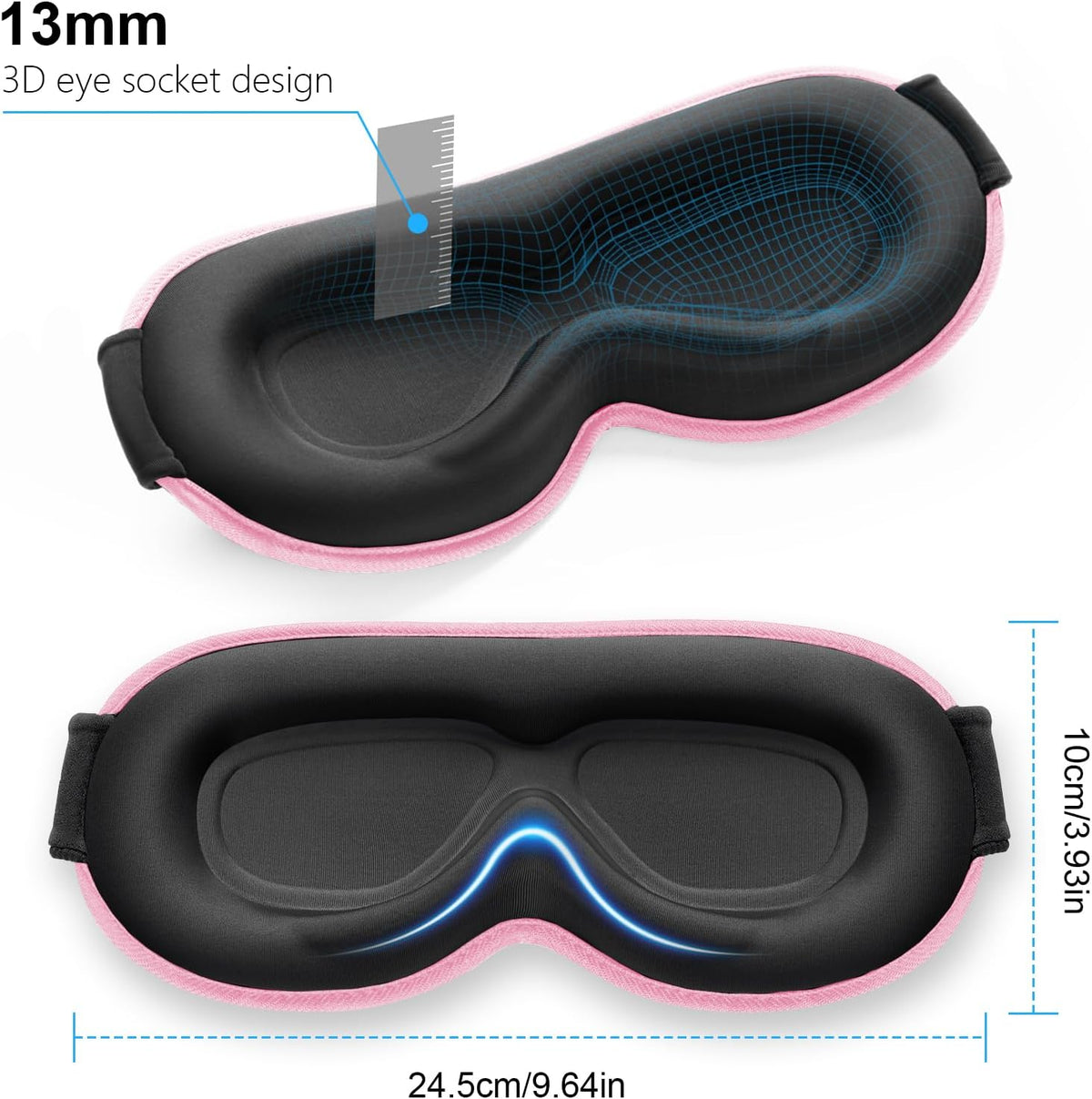 Gritin 100% Blackout Sleep Eye Mask for Women Men, Zero Pressure Sleep Mask