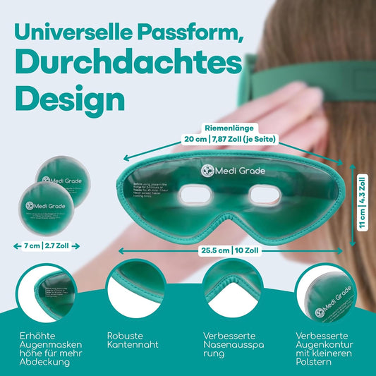 Medi Grade Cooling Eye Mask for Dark Circles and Puffiness, 2 Gel Eye Pads