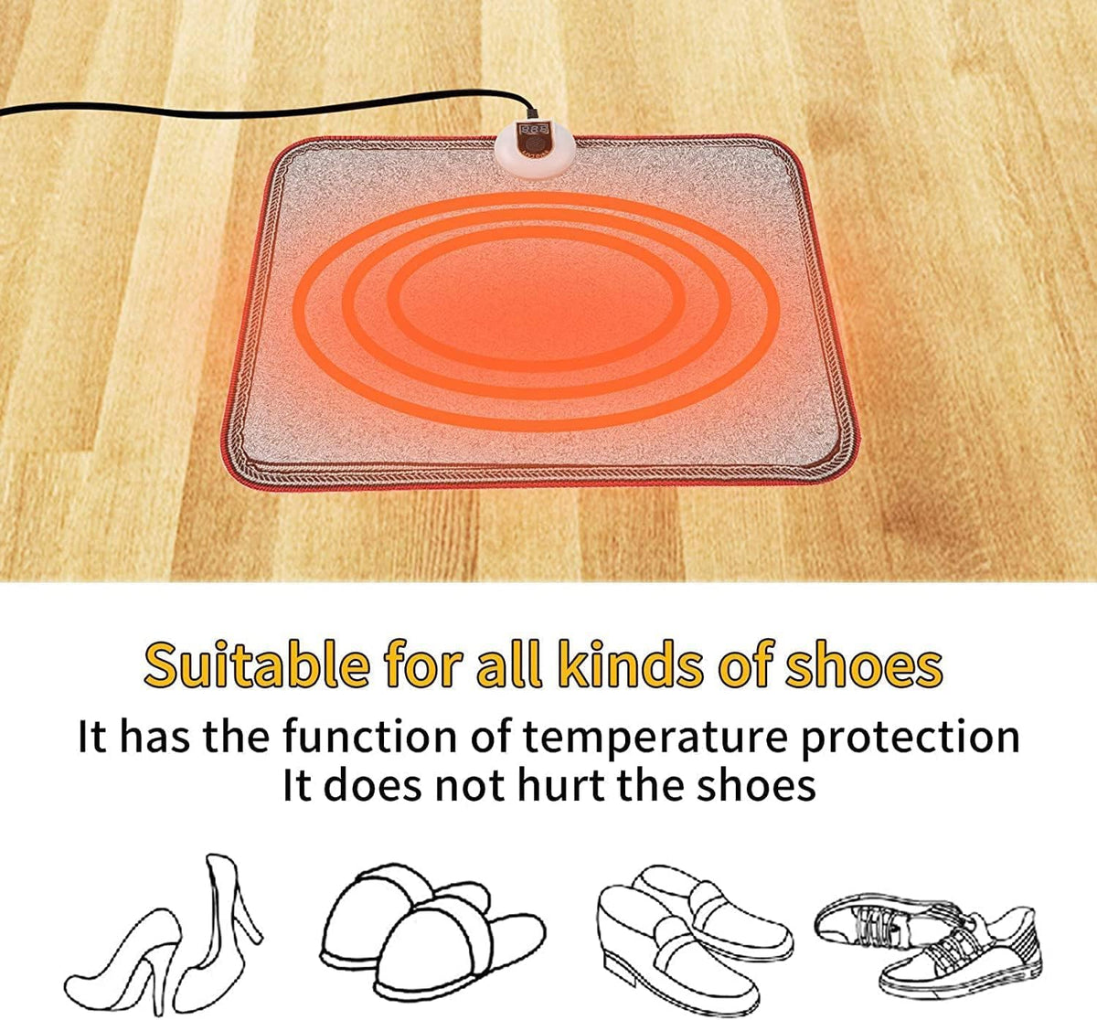 Livtribe Heated Floor Mat for Foot, Carbon Crystal Heated Foot Warmer