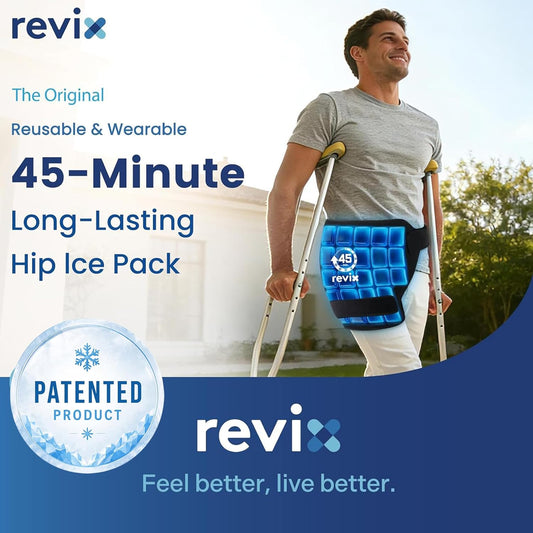 REVIX 45-Min Long-Lasting Hip Ice Pack Wrap, Extra Large Gel Ice Pack Reusable with Ice Grid Design, Cold Therapy Wrap for Hip Replacement, Sciatic Nerve & Hamstring Muscle Discomfort, 21" x 13"