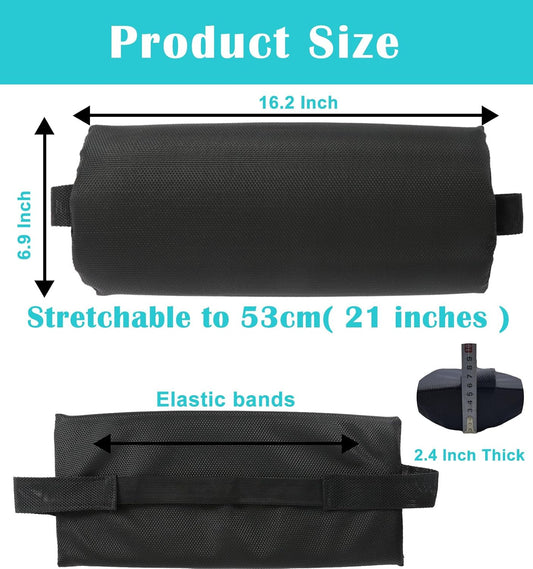Headrest Pillow for Recliners, Zero Gravity Chair Replacement Pillows with Strap, Large 16.2" Length Outdoor Chaise Lounge Chair Cushion for Neck Lumbar Support, Black