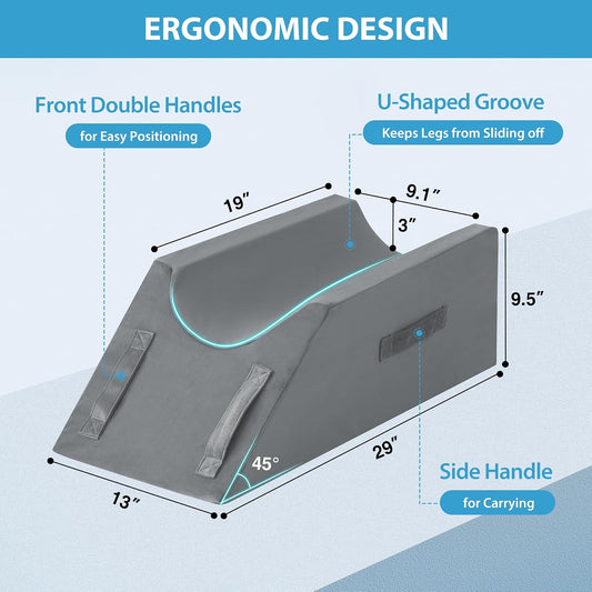 MEGCXIT Leg Elevation Pillow for After Surgery, Wedge Pillow, Grey