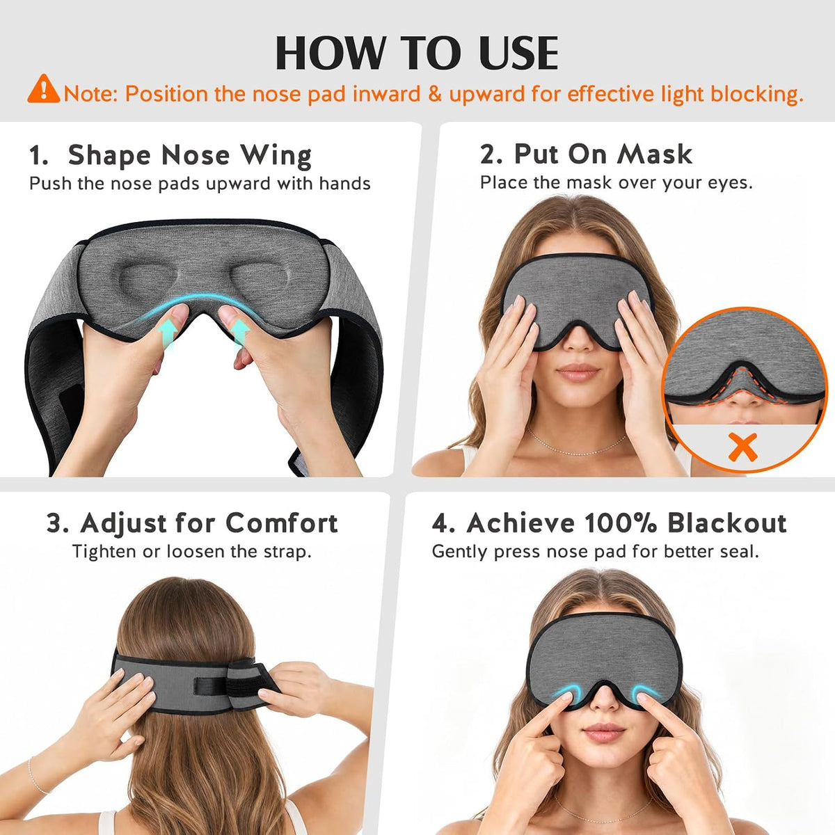 YFONG Sleep Mask for Men and Women, Bamboo Viscose Eye Mask