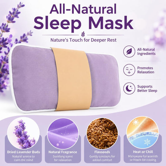 Lavender Weighted Eye Pillow with Washable Linen Cover