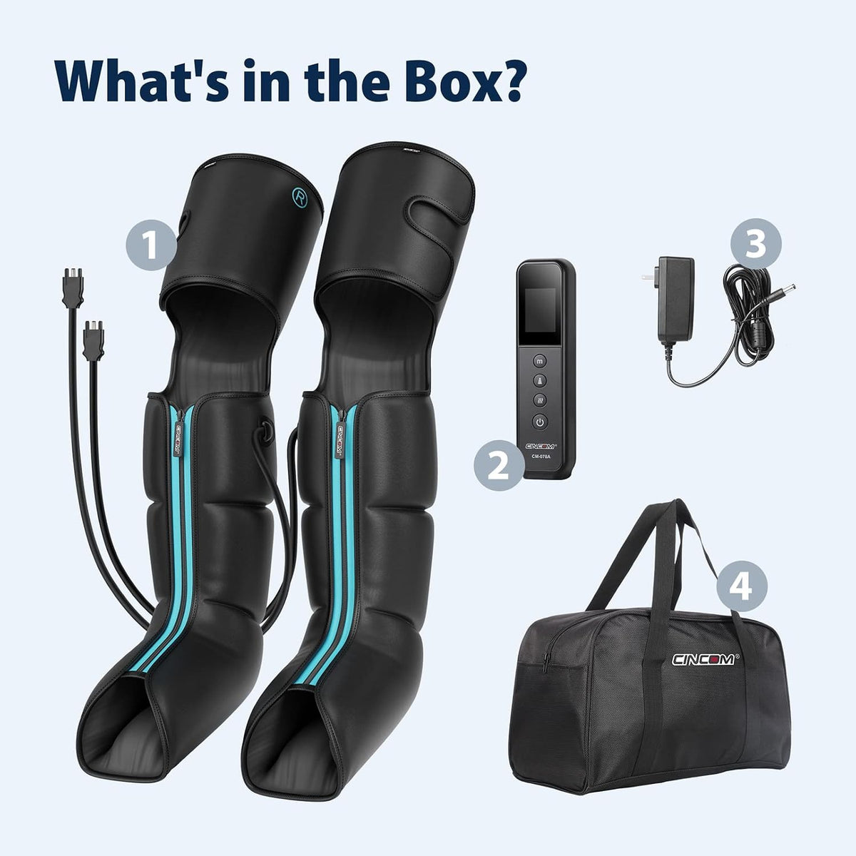 CINCOM Leg Massager with Heat and Air Compression for Pain Relief FSA - HSA