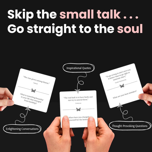 Conversation Starter Cards – 54 Question Cards for Couples, Family Game Night & Date Night | Icebreaker Deck for Meaningful Talks | Fun Gift