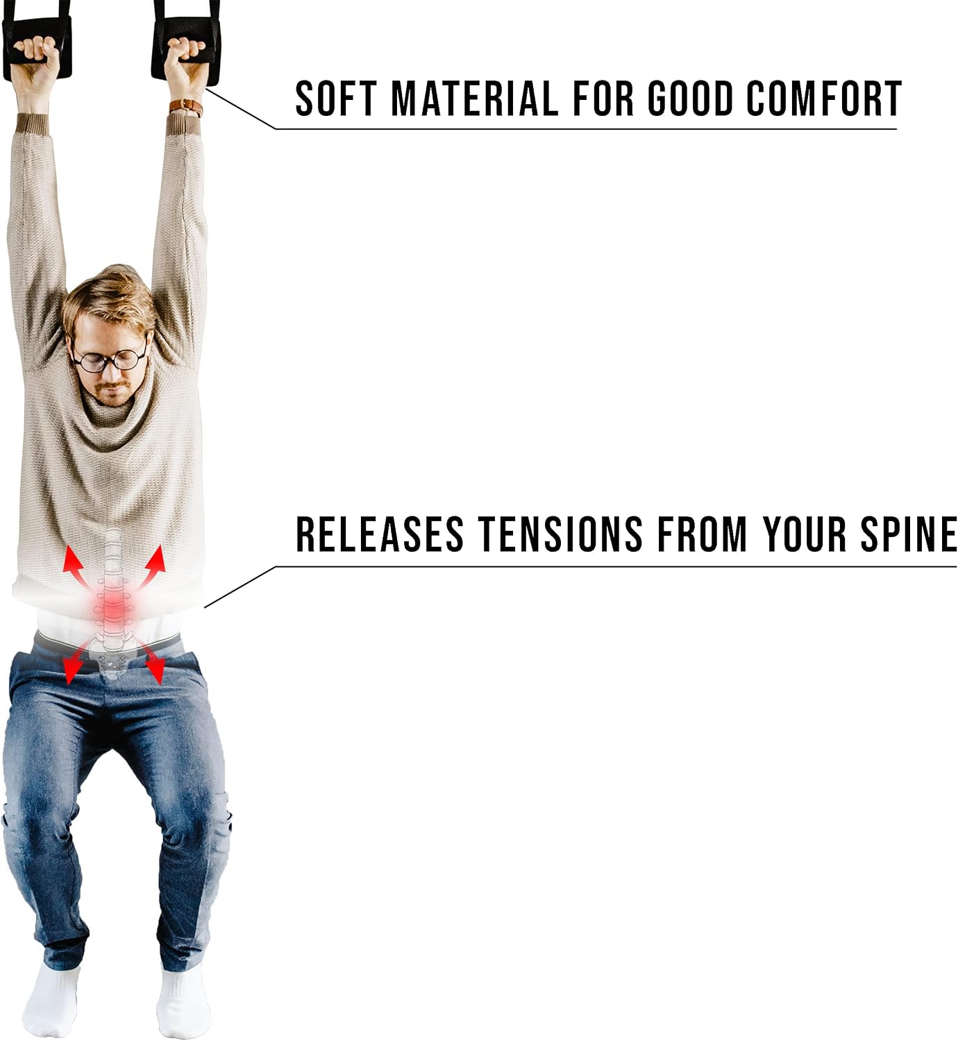 Back Stretcher for Lower Back Pain Relief, Portable Back Traction Device for Spinal Decompression of the Lumbar Region
