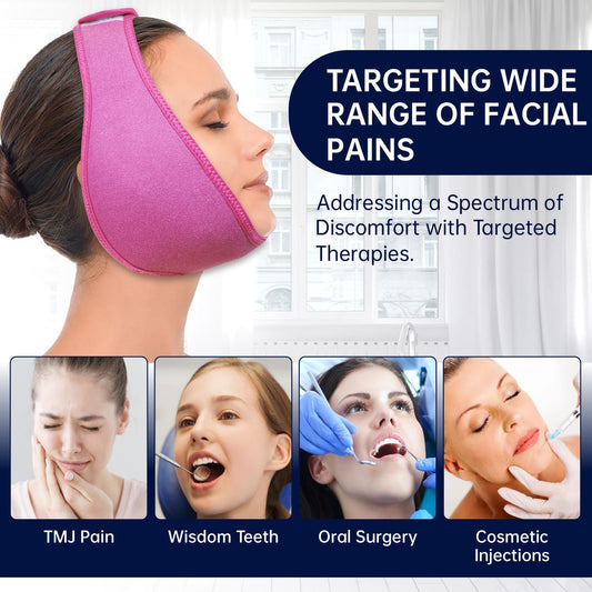 Wisdom Teeth Ice Pack Head Wrap Jaw Face Ice Pack with 4 Gel Packs
