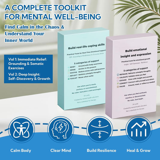 108 Mindfulness Cards for Coping Skills, Emotional Insight Therapy Cards