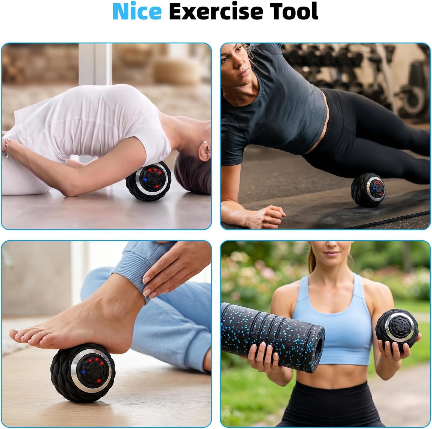 Upgraded 4-Gear Vibrating Lacrosse Ball Massage Ball Therapy | Rechargable Massage Vibrating ball for Fitness Training Therapy Relaxation