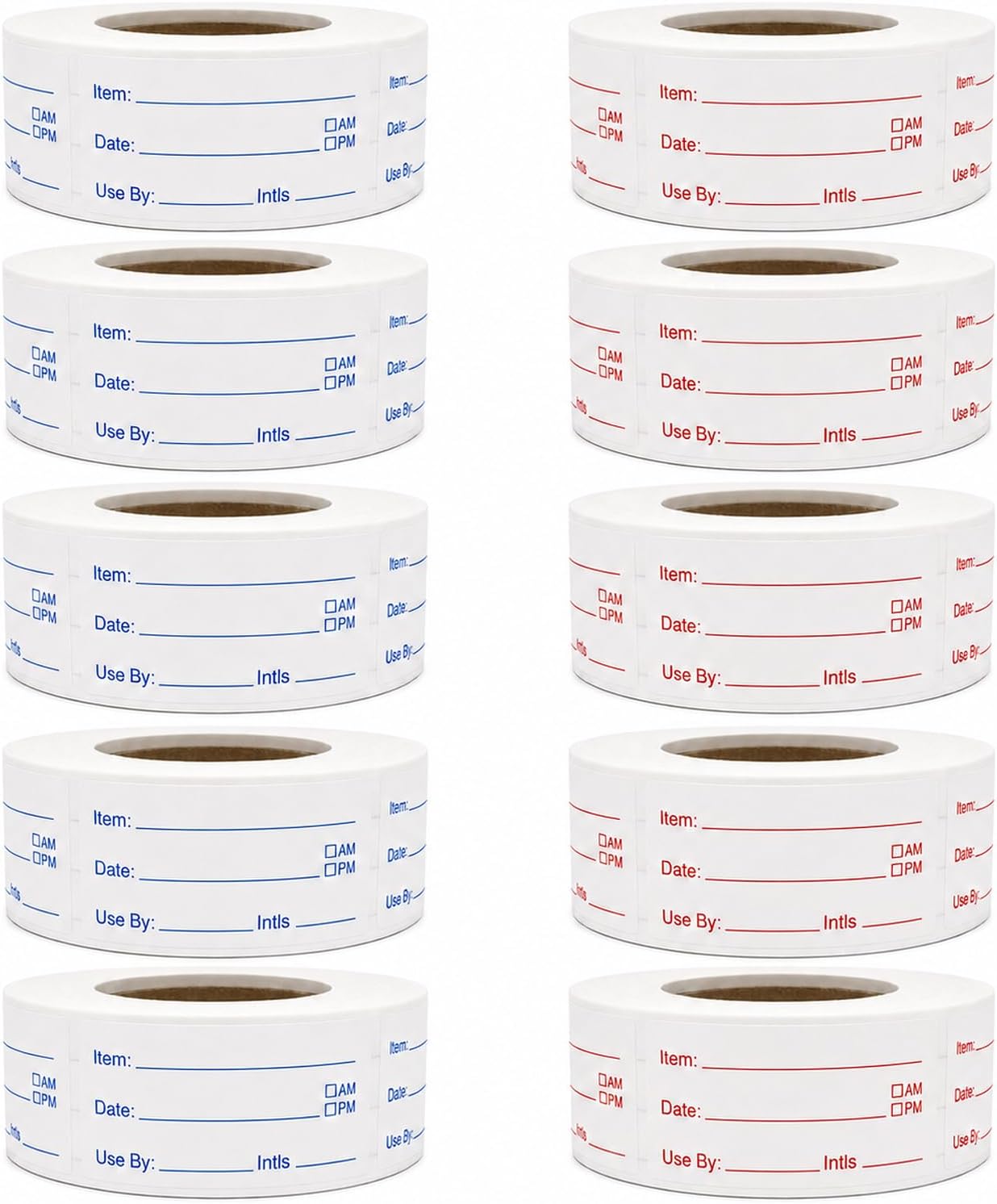 1 x 2 Inch Removable Food Labels, Date Label Stickers for Kitchen, 2 Rolls 1000 Pieces Freezer Labels for Food Containers, Waterproof, Oil-Proof, Tear Resistant, No Residue