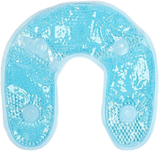Gel Bead Neck & Shoulder Wrap for Pain Relief – Plush U-Shaped Therapy Pad - Reusable Hot & Cold Compress Therapy for Swelling & Injuries