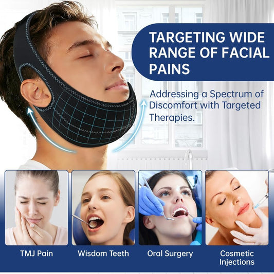 Wisdom Teeth Ice Pack Head Wrap Jaw Face Ice Pack with 4 Gel Packs
