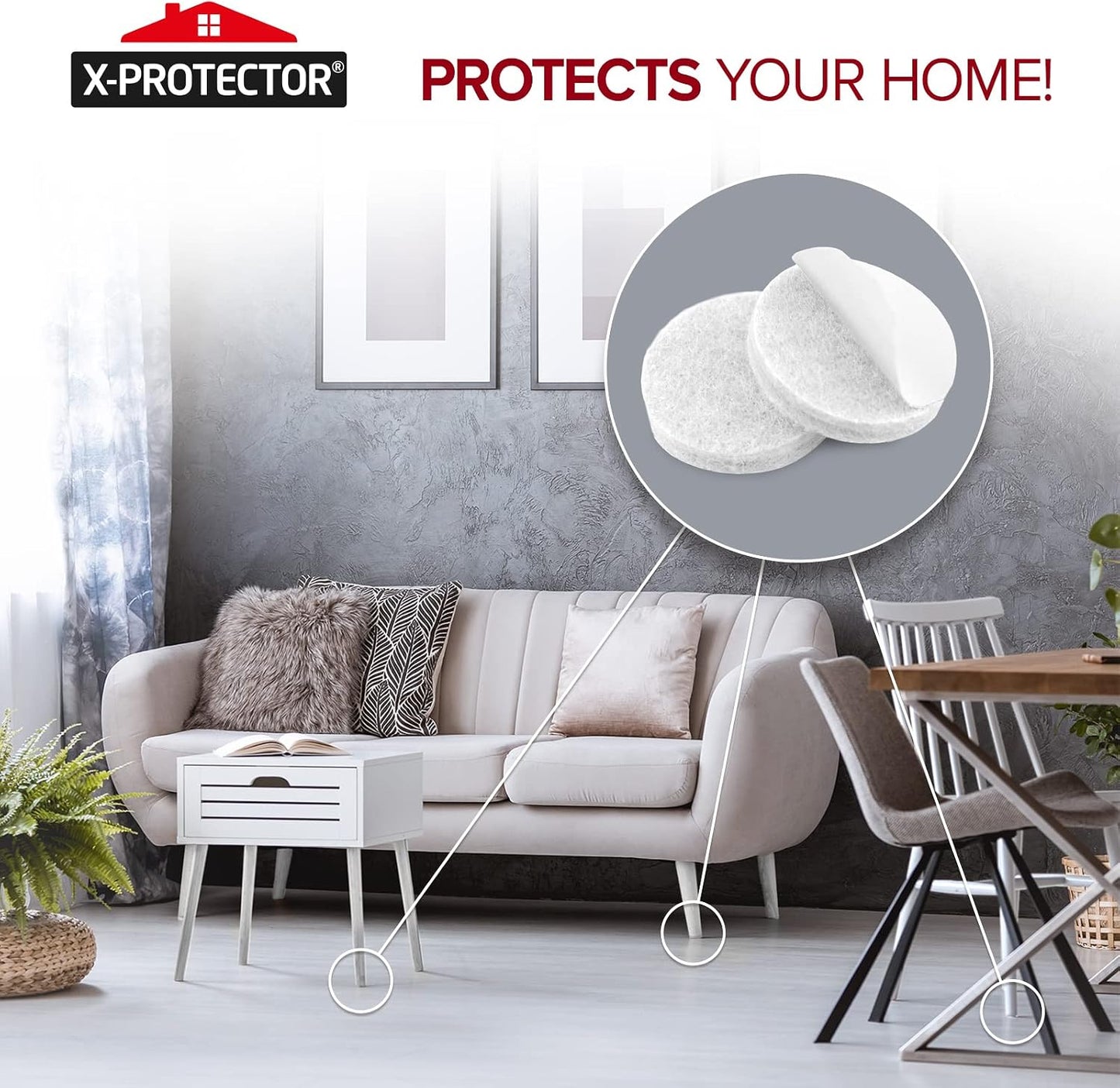 X-PROTECTOR 357 PCS Premium Huge Pack Felt Furniture Pads! | Quantity of Furniture Sliders with Many Big Sizes – Your Ideal Floor Protectors. Protect Your Hardwood & Laminate Floor!