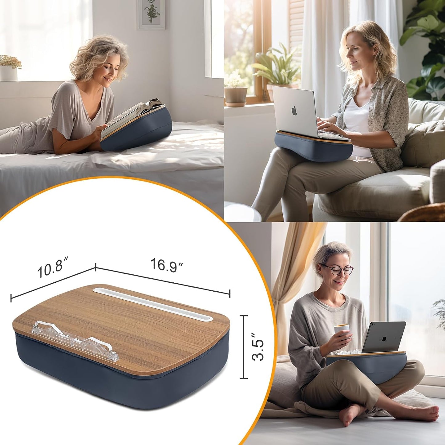 ERGONOV Lap Beanbag Book Stand for Hands Free Reading Comfortable Reading Pillow Stand Minimize Neck Strain Perfect Idea for Book Lovers in Dorm Room or Anywhere Else with Bookseat(Gray) | Minimize Neck Strain Perfect Idea for Book Lovers in Dorm Room or