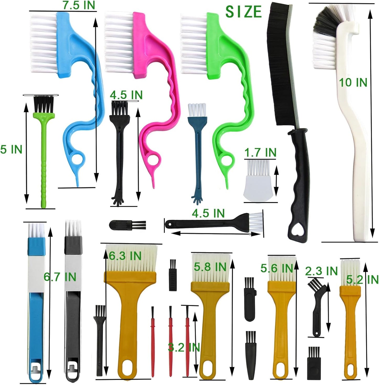 26Pcs Small Cleaning Brush, Crevice Cleaning Brushes for Small Spaces | Gap cleaning tool set, ideal for window grooves and deep crevice cleaning