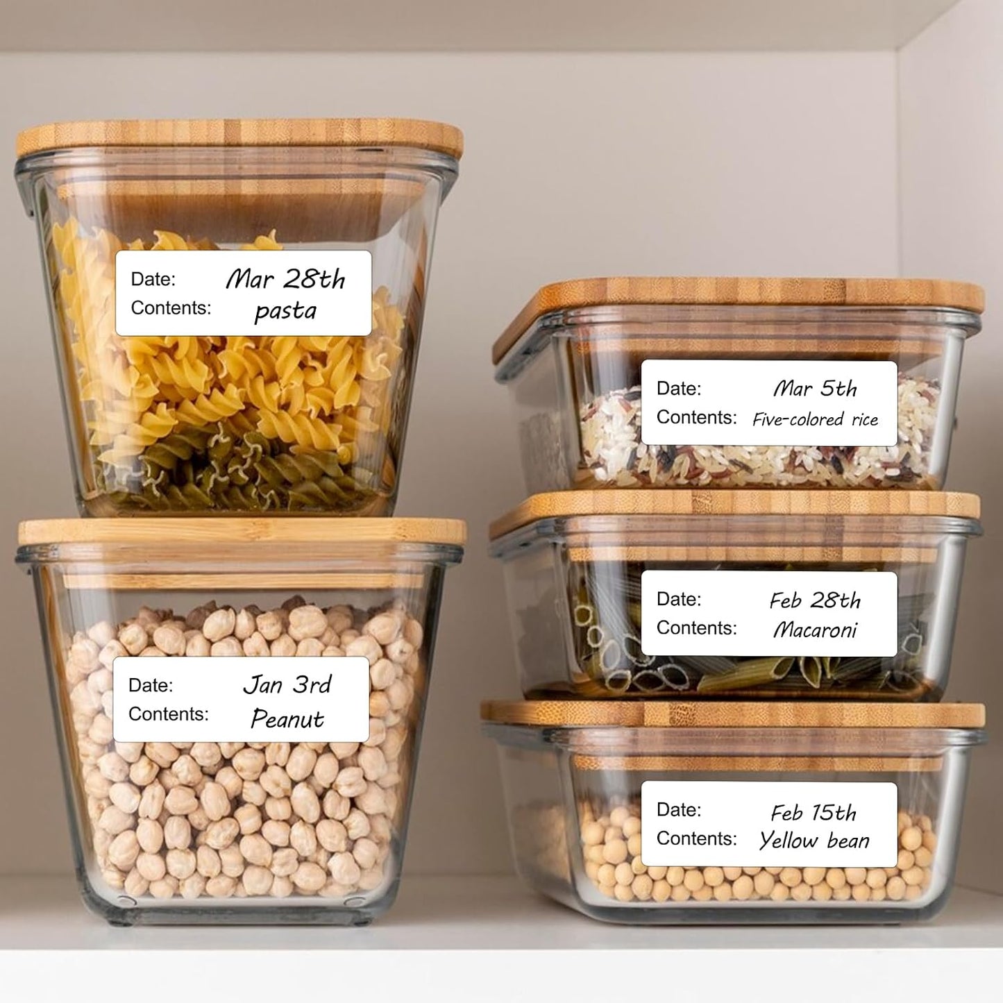 500 Pcs 1" x 3" Removable Freezer Labels for Food Containers | Washable Date Stickers for Ziploc Freezer Bag, Fridge Storage, Meal Prep - Oil Resistant & Waterproof, Easy Peel & No Residue