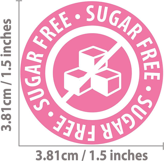 Sugar Free Stickers Food Rotation Labels 3.81cm 1.5 Inch Round Circle Dots 500 Adhesive Stickers (Pink)